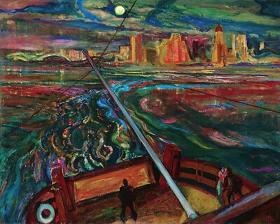 Night Ferry, Vancouver Painting by Frederick Horsman Varley Reproduction
