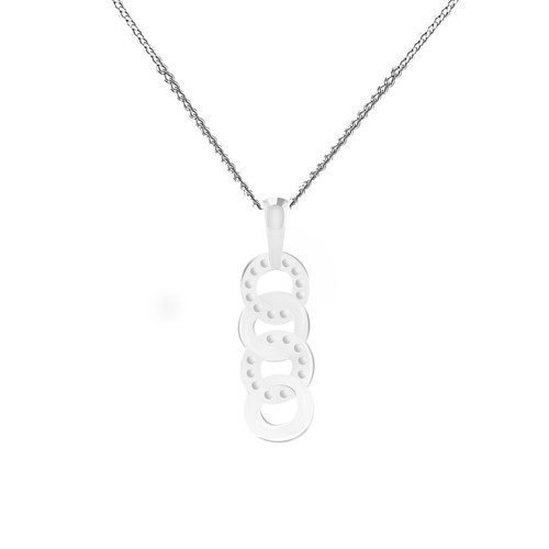0,06 kt natürlicher IGI-zertifizierter weißer Diamant Damenanhänger in 14 Kt Weißgold - Bild 4 von 4