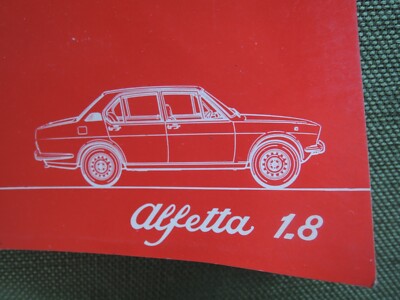 ALFA ROMEO ALFETTA 1.8 SEDAN Italian OWNER'S MANUAL Public # 2391