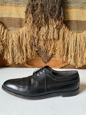Freeman LEATHER WINGTIPS MENS Dress Black Shoes  sz 13 B  10297