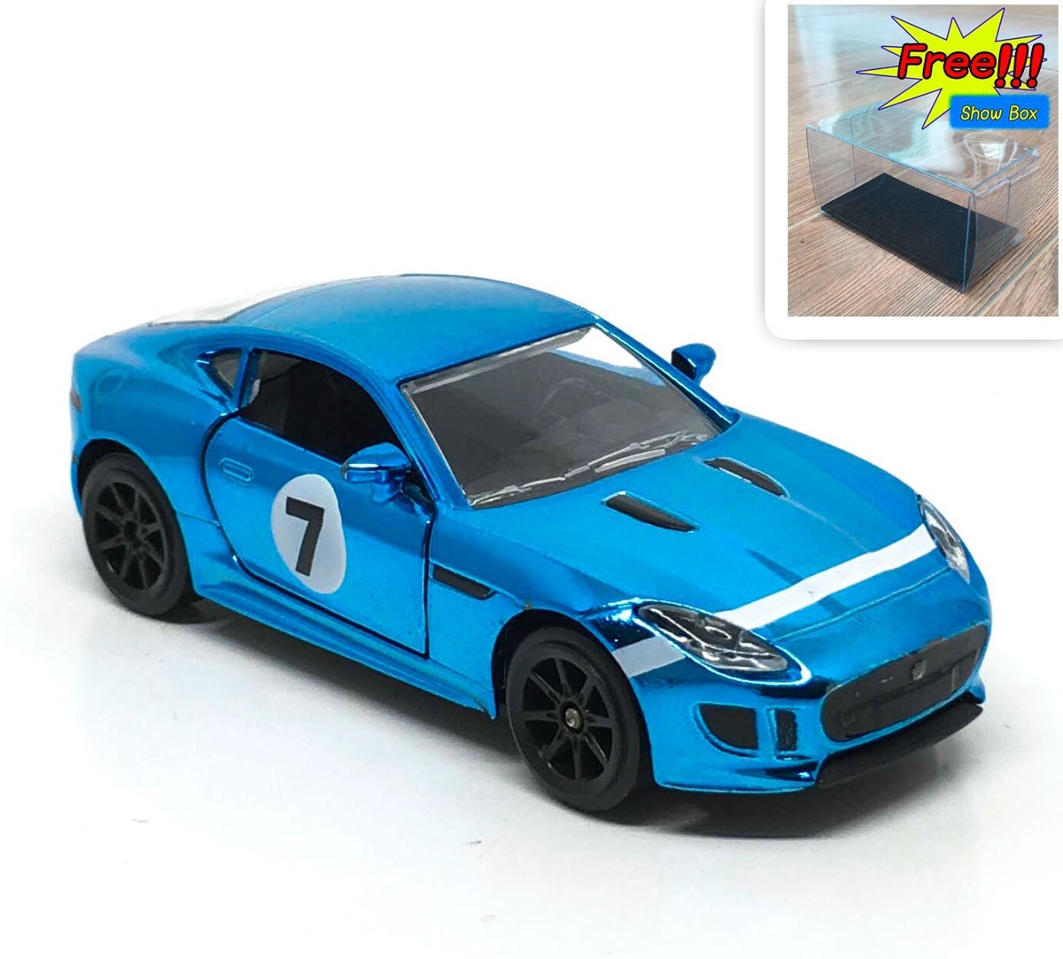 Majorette Jaguar F Type no.7 Chrome Blue 1:59 (3