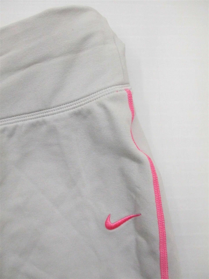 Nike Youth Girl's M 码 DRI Fit 训练针织白色棉质慢跑卡普里 — 第 3/4 张图片