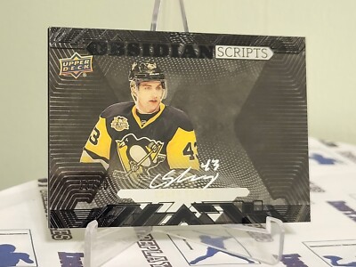 2017-18 UD Black Obsidian Scripts Onyx #OS-CS Conor Sheary 25/25 EX/NM *See Note