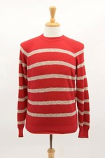 NWT 1195 Brunello Cucinelli Men's Ribbed Knit Striped Print Sweater 50/40US A211