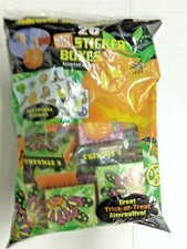 Halloween Stickers Assorted Designs Party Favors Pumpkin Bat Spider Witch Peace