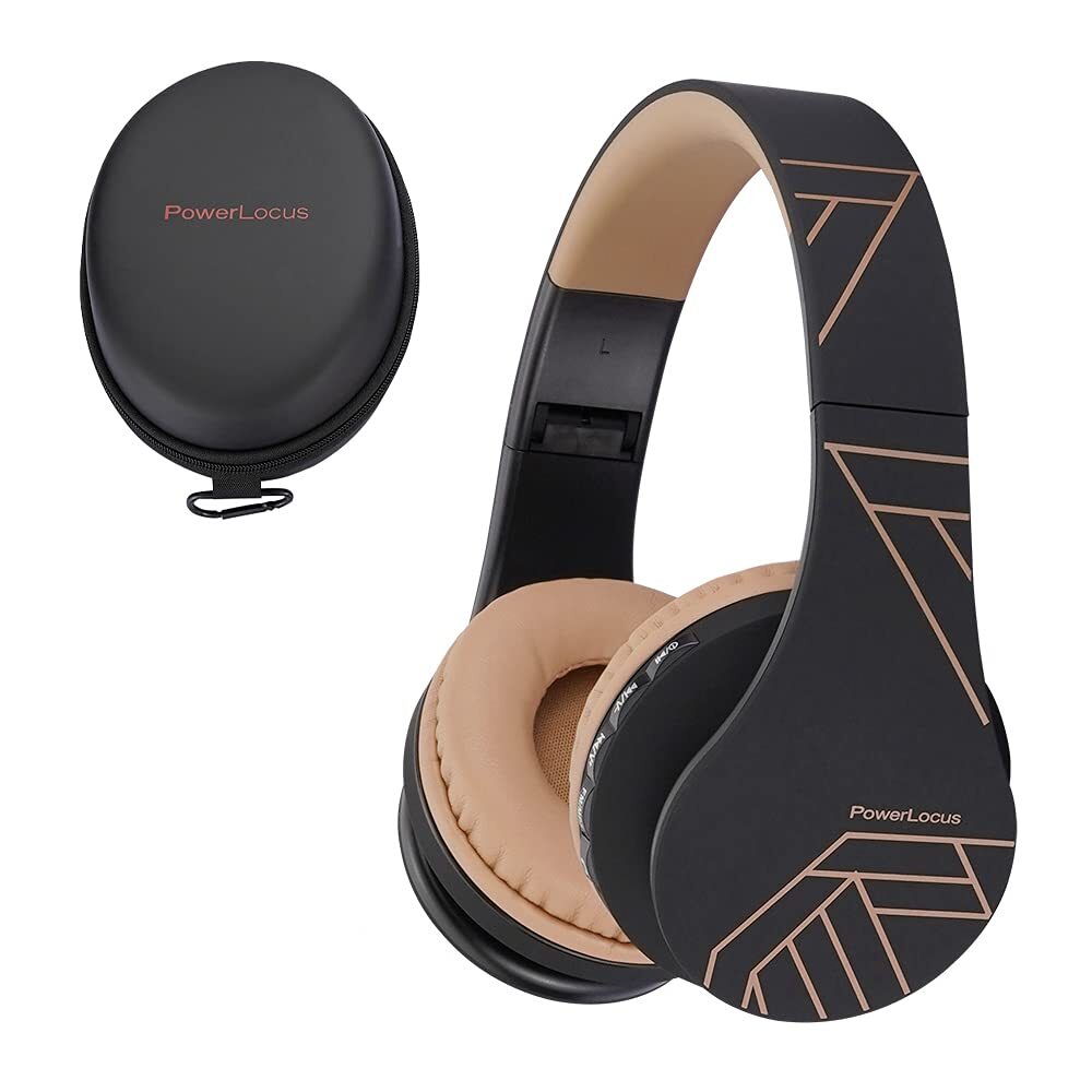 PowerLocus Wireless Bluetooth Over-Ear Foldable Headphones with Wired Option