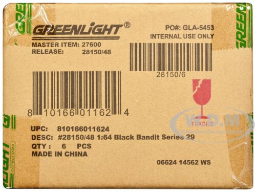 "BLACK BANDIT" SERIES 29, SET OF 6 CARS 1/64 DIECAST MODELS BY GREENLIGHT 28150 - Picture 3 of 3