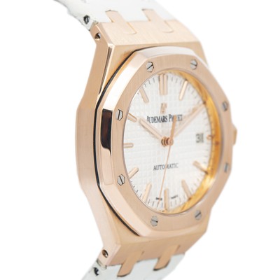 Audemars Piguet Royal Oak 15450OR 18k Rose Gold Index Silver Dial