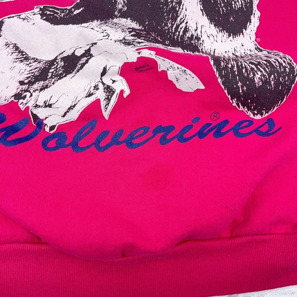 Sudadera De Colección Michigan Wolverines Adulto Grande Cuello Redondo Suéter AOP 90s RARA Foto 4 de 4