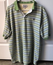 Phat Farm Men s XL Striped Green/Blue/Yellow Preppy VTG 90s Polo Logo Shirt