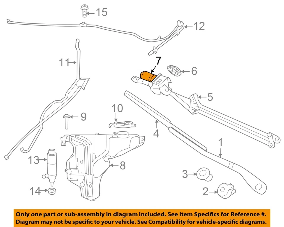 Motor de limpiaparabrisas usado para: Dodge Avenger 2012 grado A Foto 3 de 4