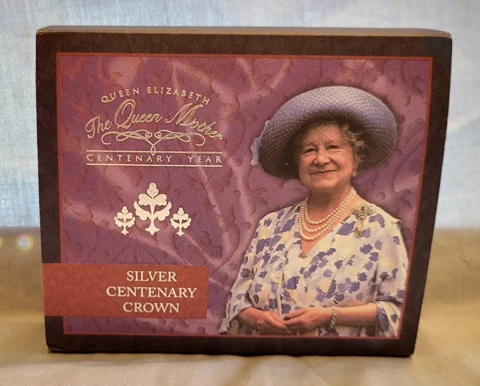 1900 2000 Queen Mother Elizabeth II Solid Silver Coin Old Medal The Crown Stamps - Изображение 2 из 4