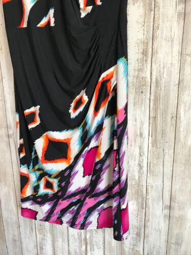 Vestido JOSEPH RIBKOFF Cortina Acanalada Ajustado Negro Púrpura Estampado 8 Mediano - Imagen 2 de 6