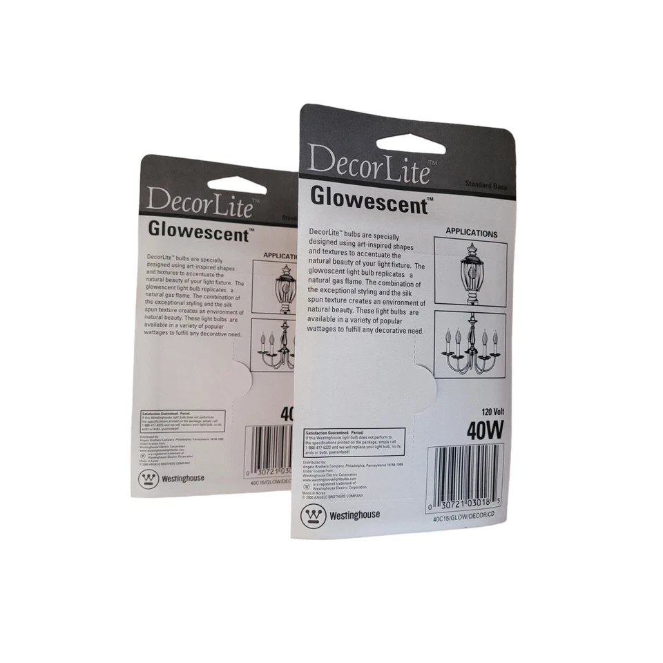 Westinghouse Decor Light Glowescent Forty Watt Flame 40c15 2 Light Blubs 2 of 3 - Image 3 of 4