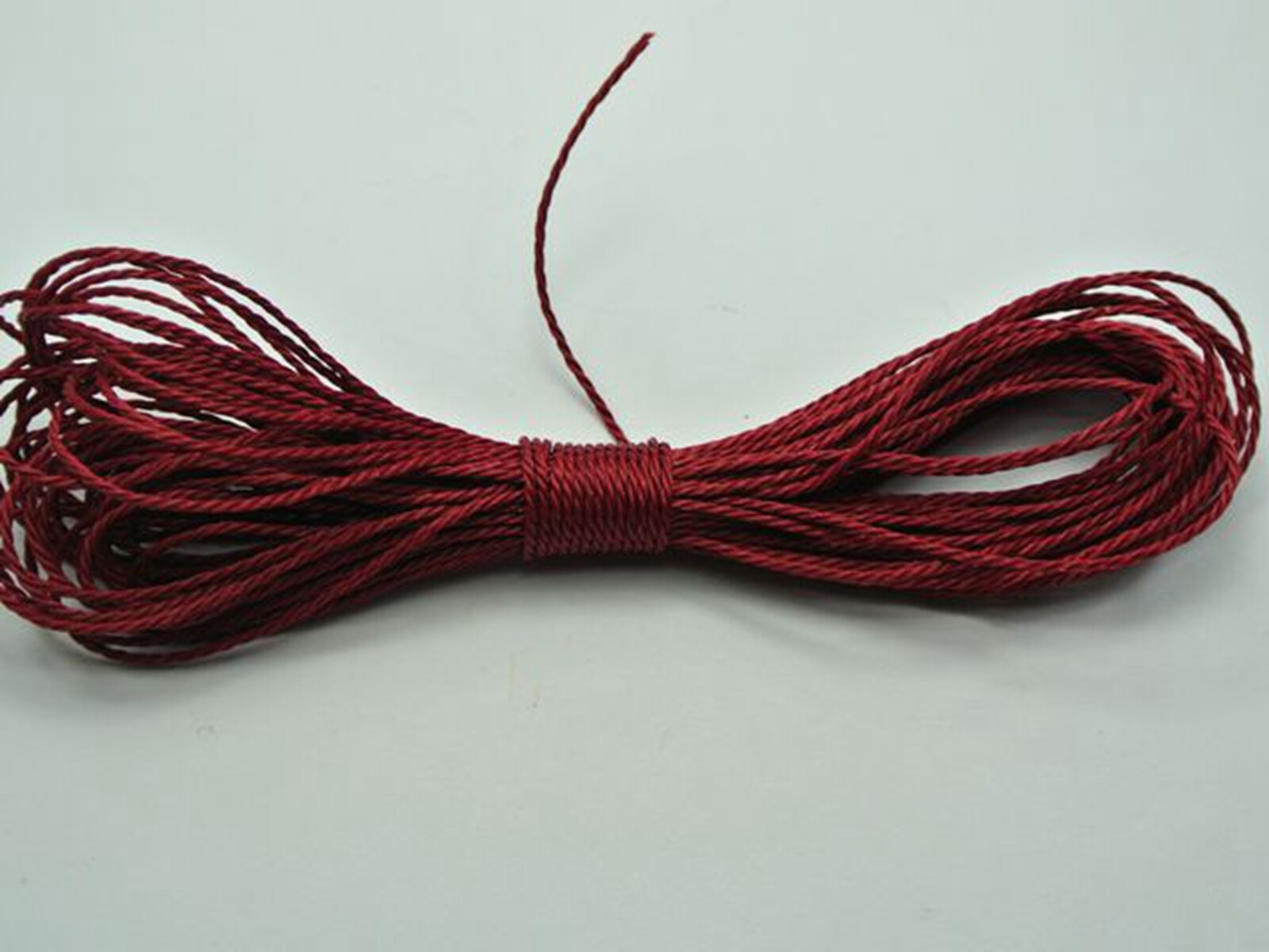 50 Meters Burgundy Waxed Polyester Twisted Cord 1mm Macrame String Linen Thread