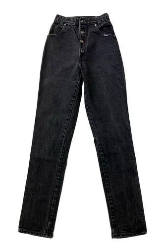 Vtg Ozark Mountain Bareback Black Jeans Women Size 3/4 Act 23 x 34 USA High Rise - Picture 2 of 13
