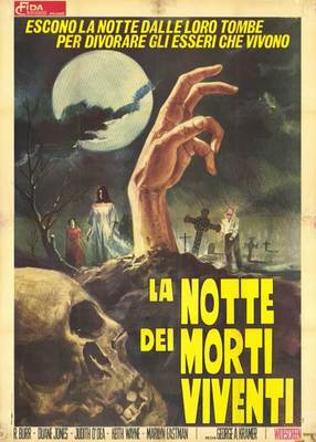 NIGHT OF THE LIVING DEAD Movie Promo POSTER Italian Judith O'Dea Duane Jones