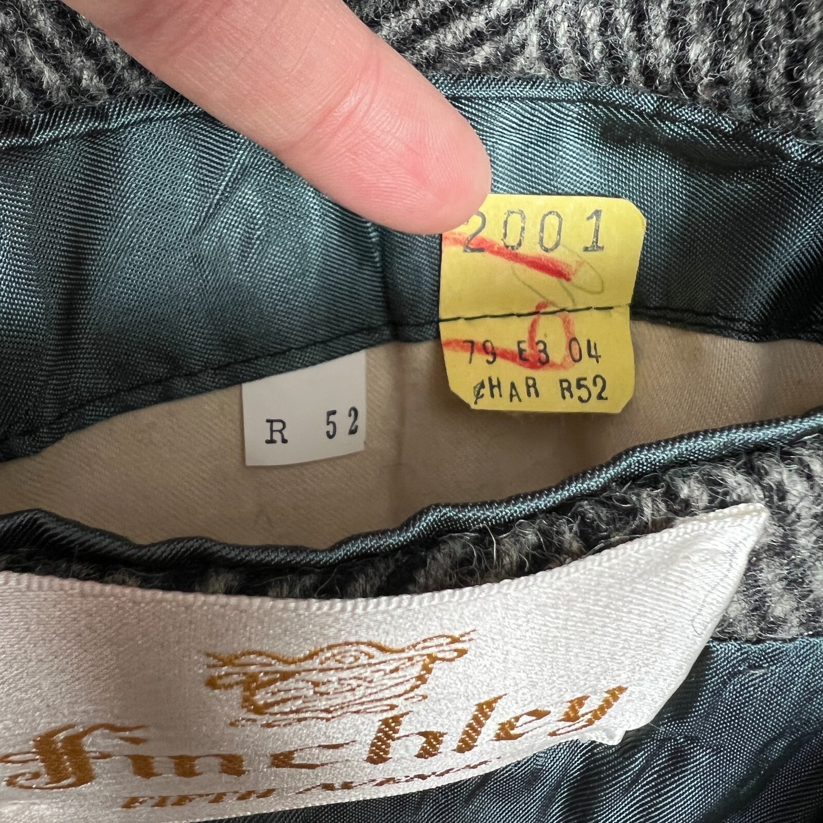 Finchley Fifth Avenue Coat Mens 52R Black Gray Herrin… Gem