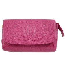 Chanel Pink Calfskin Cosmetic Pouch 152665