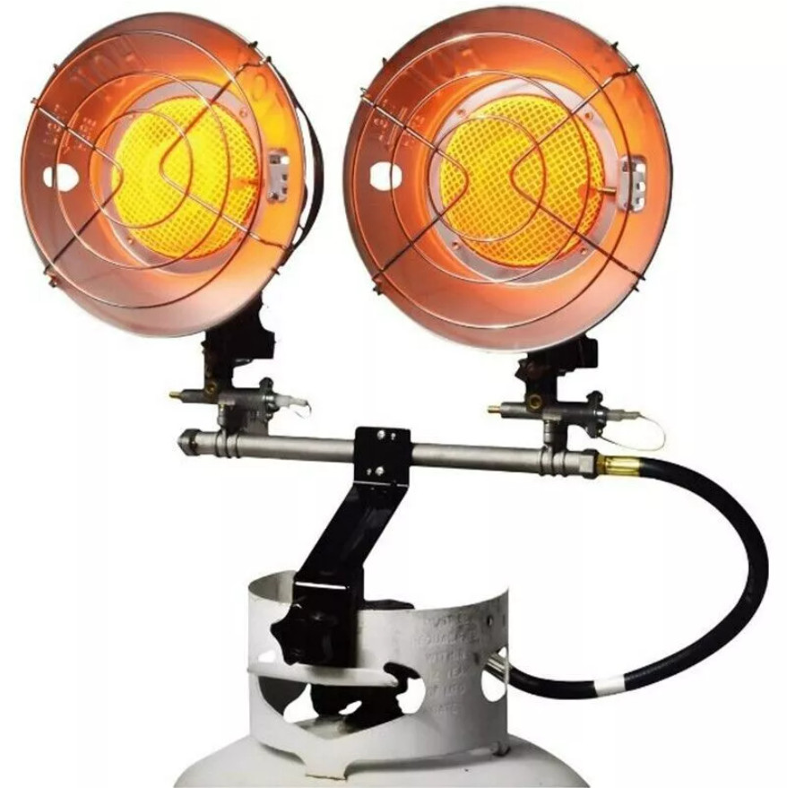 Compact Portable Propane Double Tank Top Heater w/ Adjustable Heads | 30,000 BTU
