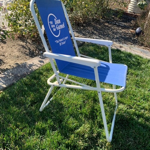 2 Vintage Dan Gamel RV Fabric Blue Folding Lawn Camp RV Airstream Chairs Retro - Picture 16 of 24