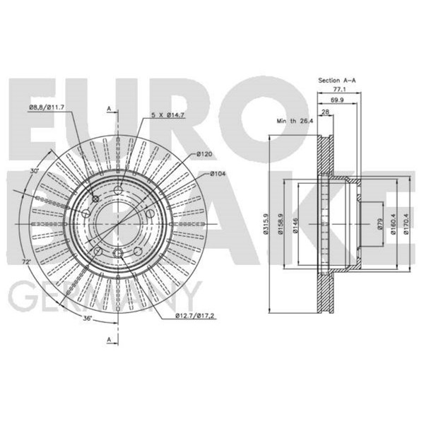 2X Bremsscheiben Vorne Ø316 Mm BelüFtet GeöLt FüR BMW 7Er E38-image