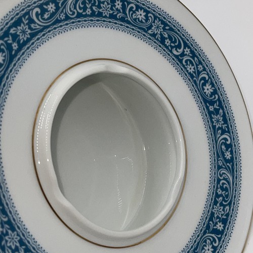 Rare Noritake Pontchartrain Deep Unique Rimmed Ashtray Dish Blue White Gold - Picture 3 of 5