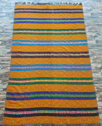 Vintage Handmade Traditional Turkish Striped Kilim Floor Rug Carpet 199x127 cm