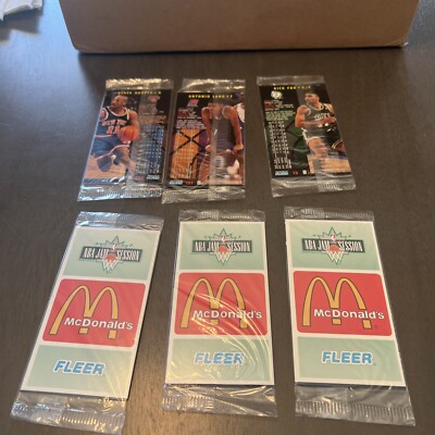 1994-95 Fleer NBA Jam Session McDonald s 3 Card Promo Pack- 6 Sealed Packs RARE!