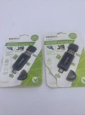 2x Vivitar SD/SDHC And Micro SD Card Reader Copy Transfer Backup