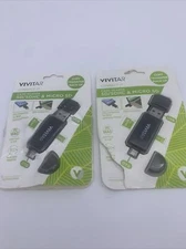 2x Vivitar SD/SDHC And Micro SD Card Reader Copy Transfer Backup