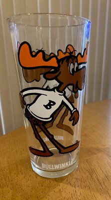 Vintage Bullwinkle 1970's Pepsi Collector Series Glass by P.A.T. Ward