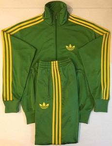green and yellow adidas tracksuit