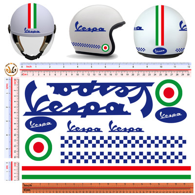 Adesivi casco vespa strisce italia sticker helmet vespa italian