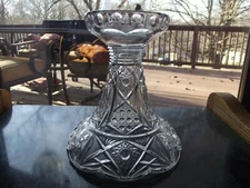 Antique Punch Bowl Base Stand Holder Display Antique EAPG pressed glass hobstar