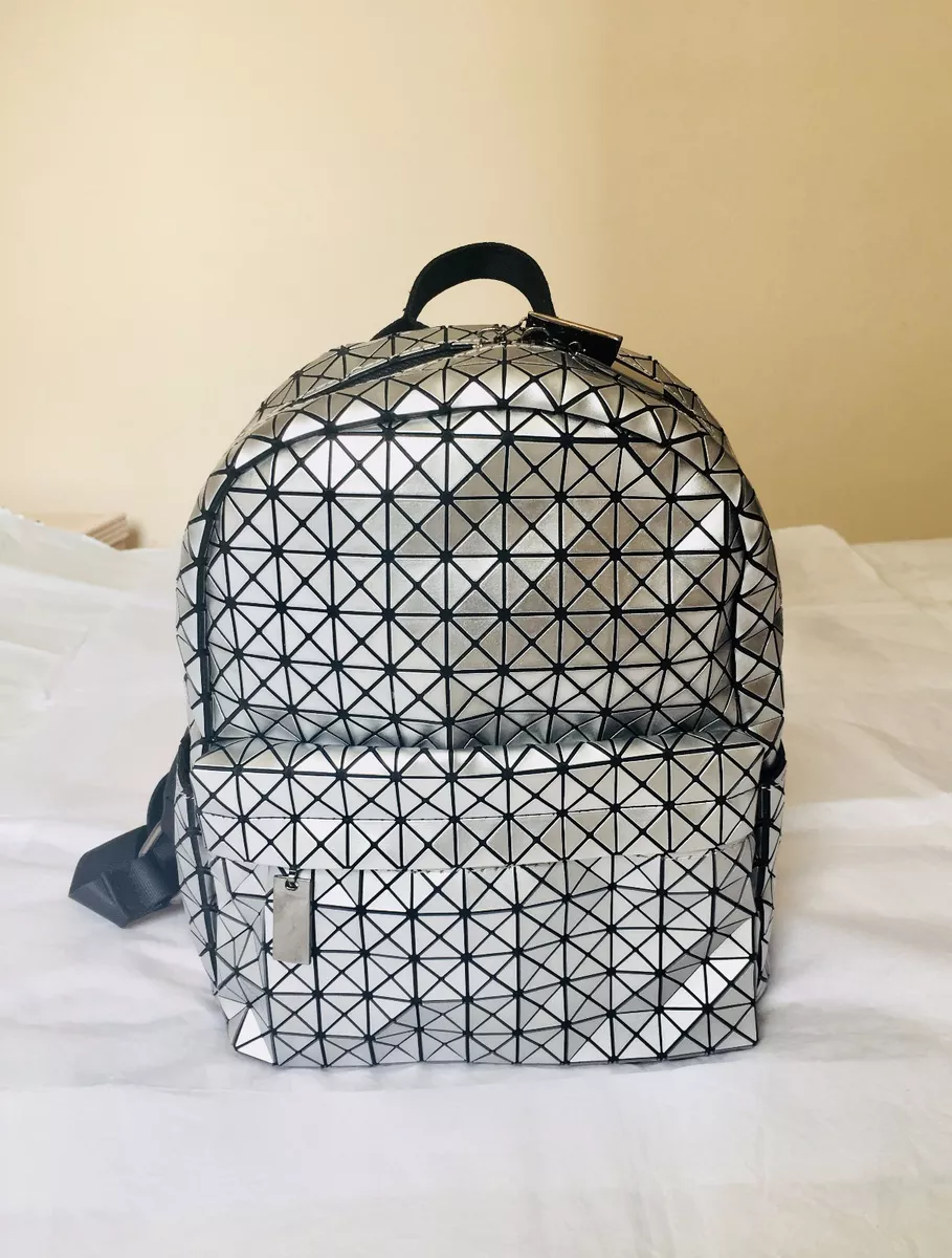 Silver geometric backpack clearance