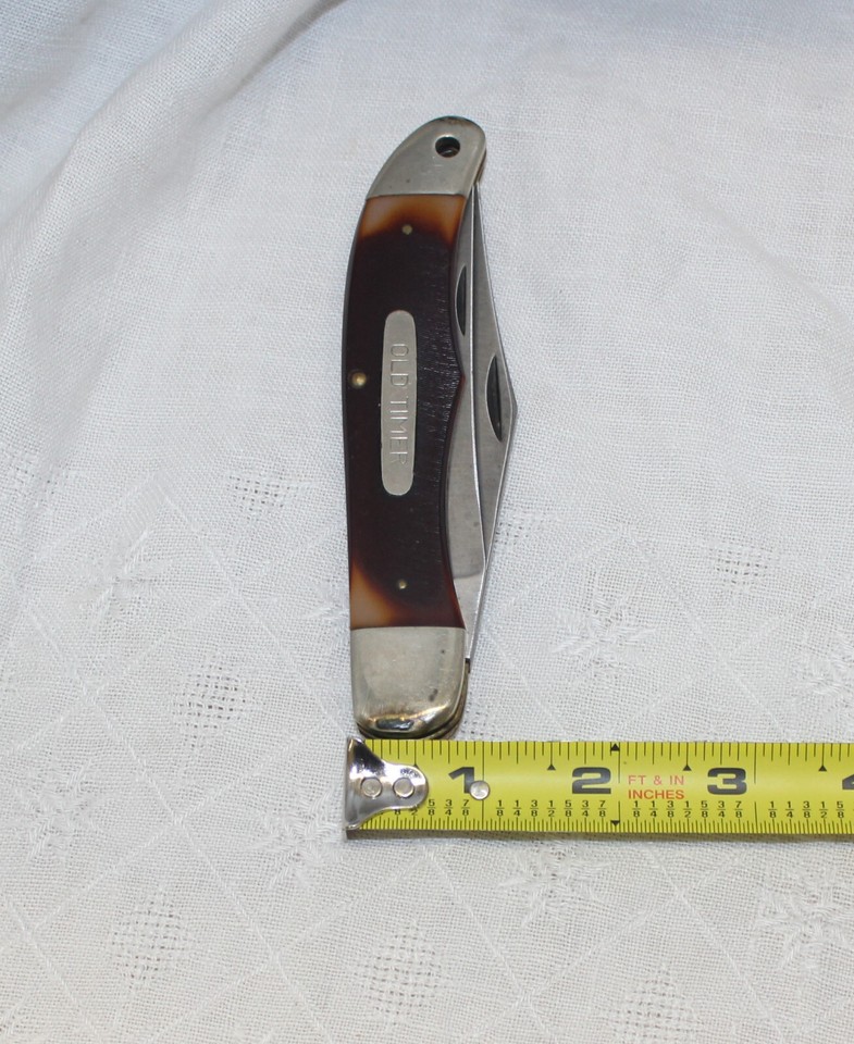 Schrade 25OT Old Timer 5 1/4" Folding 2-Blade Pocket Knife With Leather Sheath - View #2