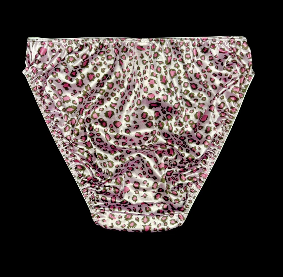 Атласные хипстерские трусики Second Skin с розовым анималистическим принтом размер XL - Изображение 2 из 2