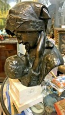SCULTURA IN BRONZO DI A. MERENTE MATERNITA' DONNA CON BAMBINO RIF.11