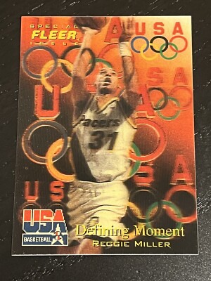 1996 FLEER TEAM USA SPECIAL ISSUE DEFINING MOMENT 3-D REGGIE MILLER #24 QTY