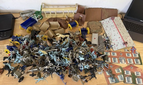 Vintage Marx Giant Battle of the Blue & Gray Civil War Playset + More Huge Lot