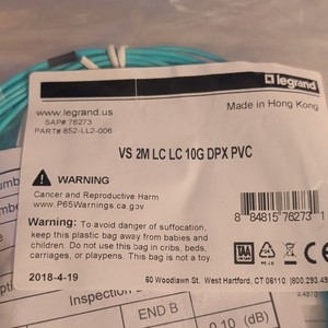 Legrand LC-LC Duplex Optical Fiber Cable 2m Aqua 852-LL2-006