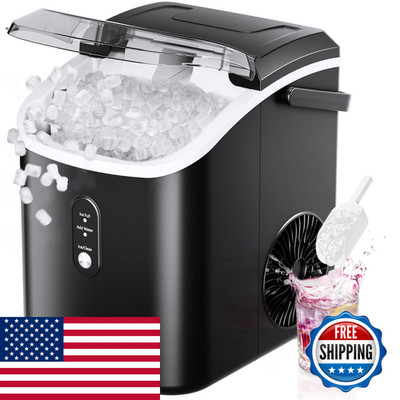 Euhomy Nugget Ice Maker Countertop Handle Ready In 6 Mins 34Lbs Per Day