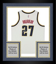 Framed Jamal Murray Nuggets Signed Nike 2021 White Association Swingman Jersey