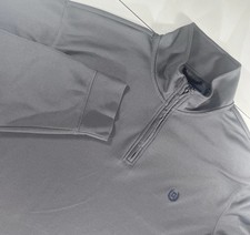 Chaps XL Lt Jacket Pullover Mens Gray 1/4 Zip Mock Neck Sweater Polyester Preppy