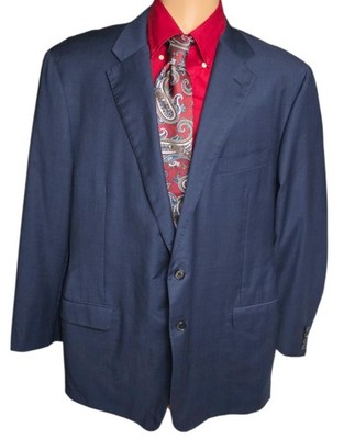 Hickey Freeman Beacon Blazer Men 50L Blue Loro Piana Tasmanian Super 150 s 