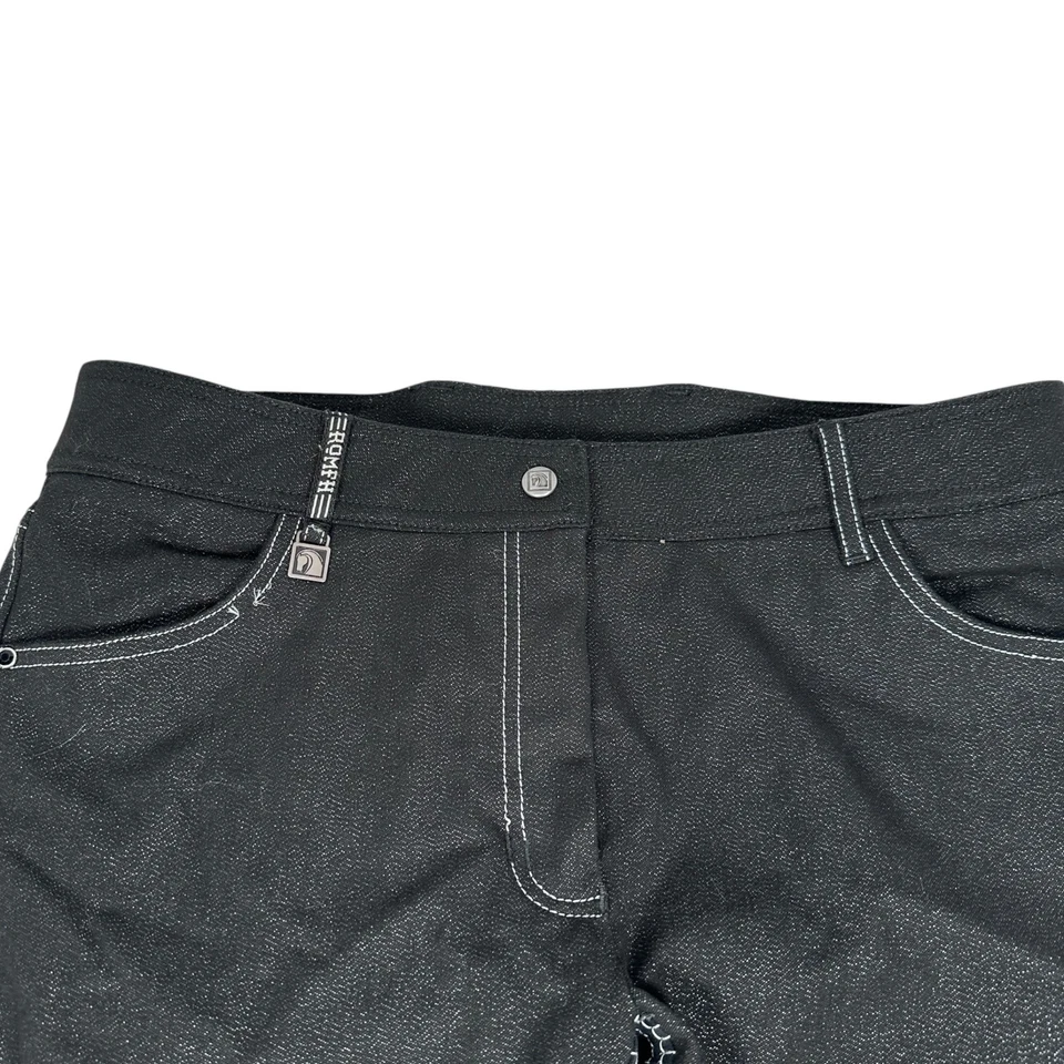 Pantalones cortos de equitación Romfh para mujer 32R negro acento metálico asiento completo Foto 3 de 4