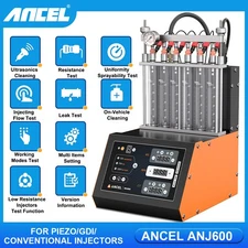 ANCEL ANJ600 GDI Ultrasonic Fuel Injector Cleaner Tester 6-Cylinder Leak Test