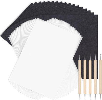 Kohlenstoff Transfer Papier,100 Kohlepapier A4 Weiß Schwarz Transferpapier Graph