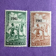 New Zealand 1941 - MNH Scott B18-B19. Children at Play - 1941 Overprint